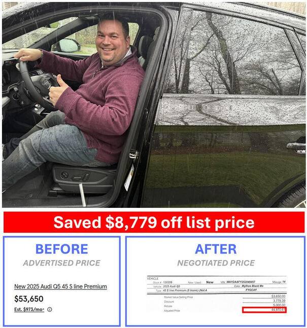 Before and after Car Haggle helper testimonial Image showing before and after of Car Haggle helper testimonial