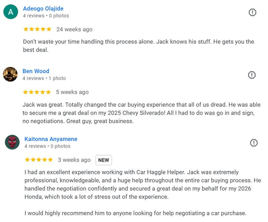 Car haggle helper testimonials Car haggle helper testimonials