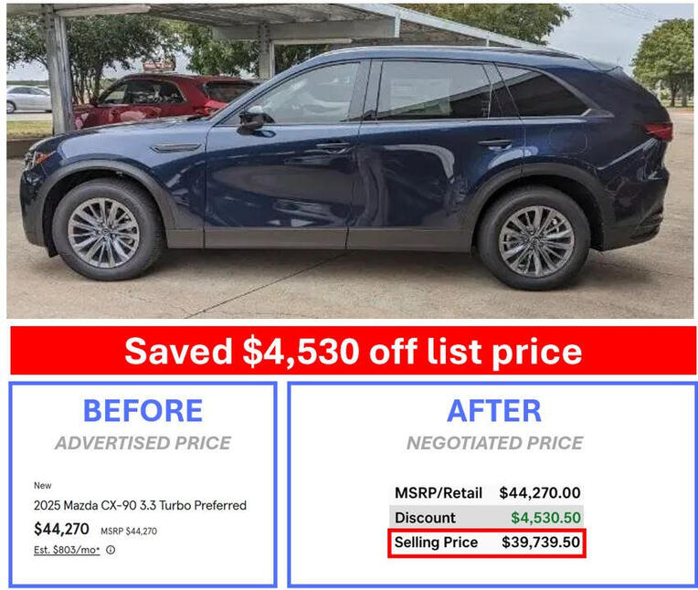 Before and after Car Haggle helper testimonial Image showing before and after of Car Haggle helper testimonial